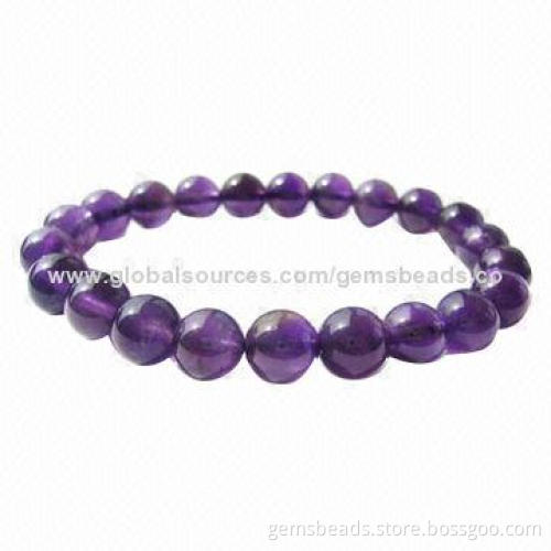 Amethyst beaded bracelet